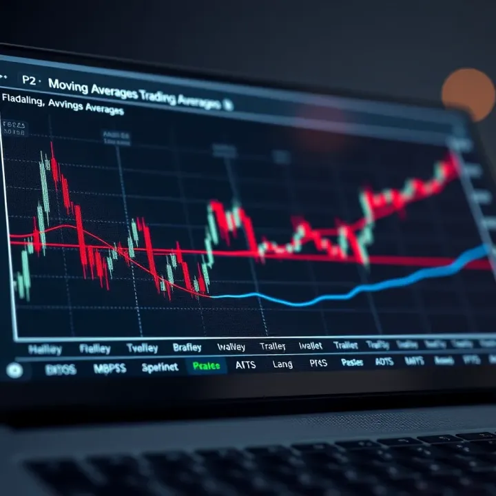 Graph illustrating different types of moving averages with explanations of their applications in daily trading strategies